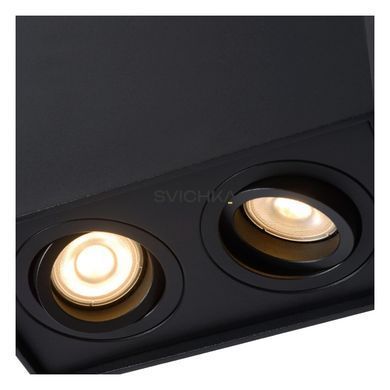 Стельовий точковий світильник Lucide TUBE 2xGU10 Black, BLACK
