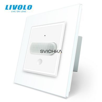 Датчик присутності та руху з автоматичним та ручним керуванням Livolo білий скло (VL-C7FCU-2WP)