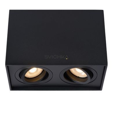 Стельовий точковий світильник Lucide TUBE 2xGU10 Black, BLACK