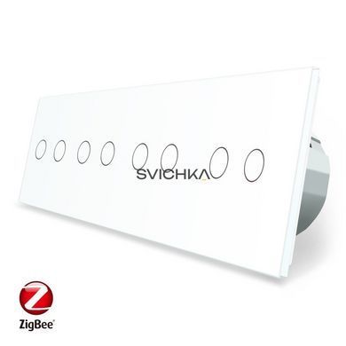 Розумний сенсорний ZigBee вимикач 8 сенсорів (2-2-2-2) Livolo білий (VL-C708Z-11)