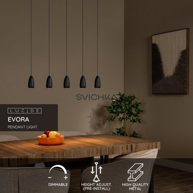 Подвесной светильник Lucide EVORA &Oslash; 10 cm 5xGU10 Black
