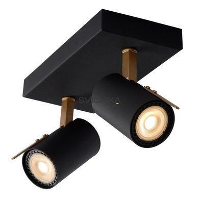Потолочный точечный светильник Lucide GRONY LED Dim to warm GU10 2x5W 2200K/3000K Black