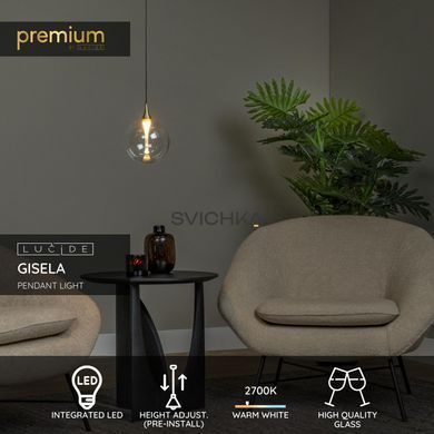 Подвесной светильник Lucide GISELA &Oslash; 16 cm LED 1x5W 2700K Transparant