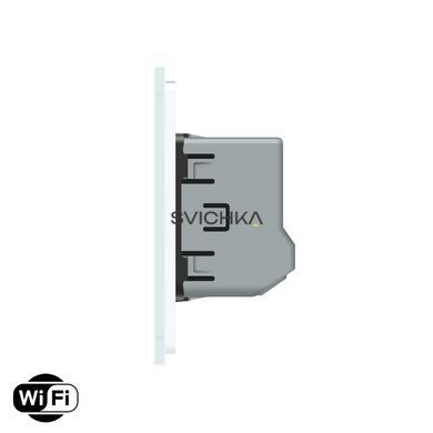 Розумний сенсорний Wi-Fi прохідний/перехресний вимикач 2 сенсора Livolo білий скло (VL-C7FC2SNY-2G-WP)