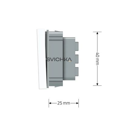 Прохідний вимикач LIVOLO, білий, модуль без рамки (VL-FCMKS-2WP)