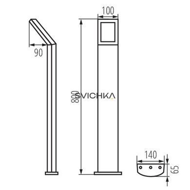 Вуличний стовпчик Kanlux Sevia led 23554, Чорний