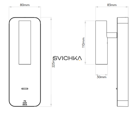 Бра Astro Enna Surface USB A+C, Black