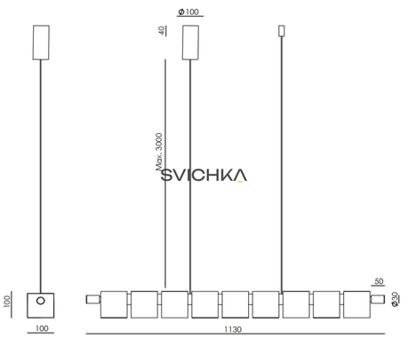 Підвісний світильник Aromas C1344/L Cubic, Gold
