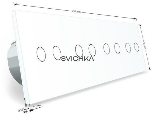 Розумний сенсорний ZigBee вимикач 8 сенсорів (2-2-2-2) Livolo білий (VL-C708Z-11)