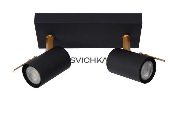 Потолочный точечный светильник Lucide GRONY LED Dim to warm GU10 2x5W 2200K/3000K Black