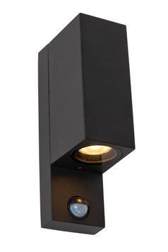 Настінний точковий світильник Lucide ZARO IR Indoor/Outdoor 2xGU10 IP65 Motion & Day/Night Sensor Black, BLACK, Чорний, Чорний
