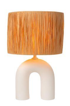 Настільна лампа Lucide RONDA 1xE27 White, WHITE, Білий, Natural, Natural