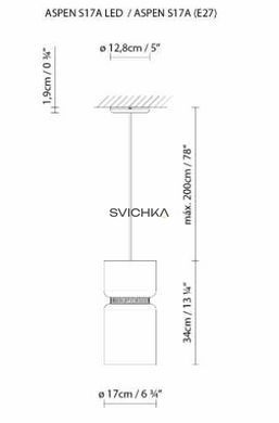 Підвісний світильник B.Lux ASPEN S17A (E27) 727320, бирюзовый, Чорний, Білий, Бірюзовий