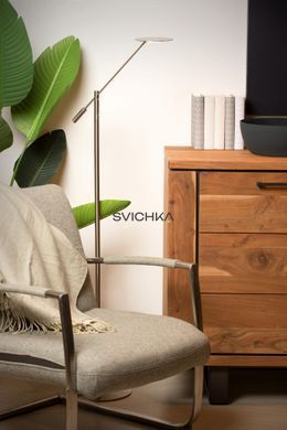 Підлогова лампа для читання Lucide ANSELMO &Oslash; 25 cm LED Dim. 1x9W 3000K Satin Chrome, Satin Chrome, Хром Мат, Хром Мат, Хром Мат