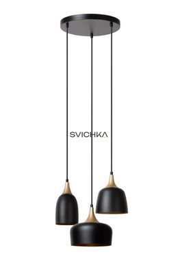 Підвісний світильник Lucide CHAYANNE 3xE14 Black, BLACK, Чорний, Чорний