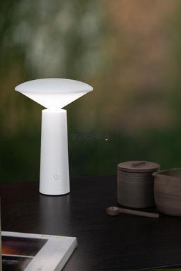 Аккумуляторная настольная лампа для дома и улицы Lucide JIVE Battery pack/batteries &Oslash; 13,7 cm LED Dim. 1x3W 2800K/6500K IP44 White