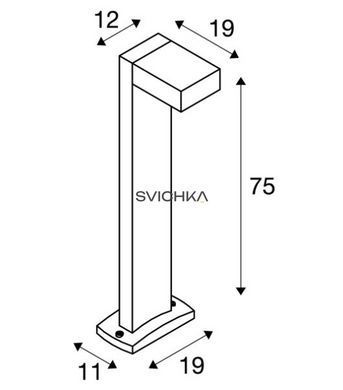 Вуличний стовпчик SLV QUADRASYL SL 232294, сірий, Сірий, Сріблястий, Сріблястий