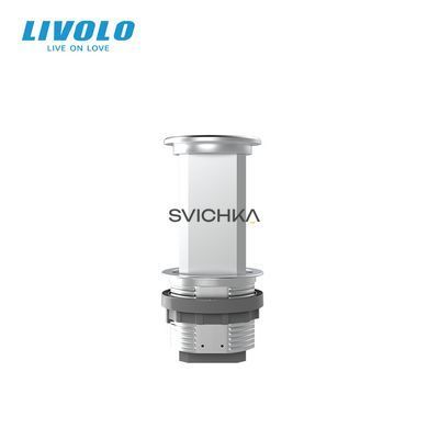 Висувна розетка з двох розеток та USB Livolo срібний (VL-SHS019-FCTC-S)