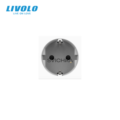 Механизм силовая розетка с заземлением Livolo