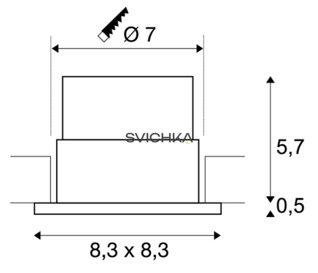 Світильник вбудований SLV PATTA-F SQUARE 114451, Білий, Білий, Білий, Білий