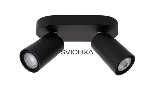 Потолочный точечный светильник Lucide XYRUS LED Dim to warm GU10 2x5W 2200K/3000K Black