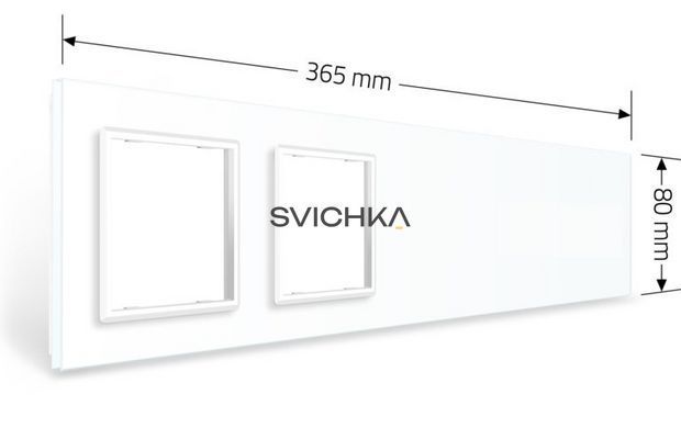 Рамка 5-постова порожня Х сенсорів 2 розетки (Х-Х-Х-0-0) LIVOLO, загартоване скло, біла, 365&times;80 мм (VL-P700/00/00/E/E-10W)