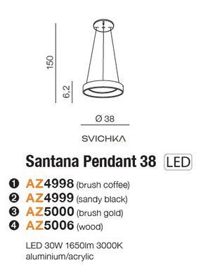 Підвісний світильник Azzardo SANTANA 38 Black