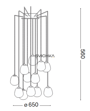 Люстра Ideal Lux Rhapsody sp12, Brass/White