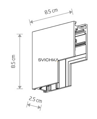 Соединитель угловой потолочно-настенный накладной Nowodvorski LVM Inside Corner