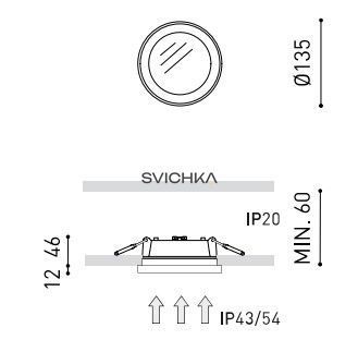 Точковий світильник Arkos Light Stram Mini 4000K, 10W, White, Білий, Білий