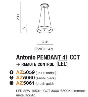 Підвісний світильник Azzardo ANTONIO 410 Black