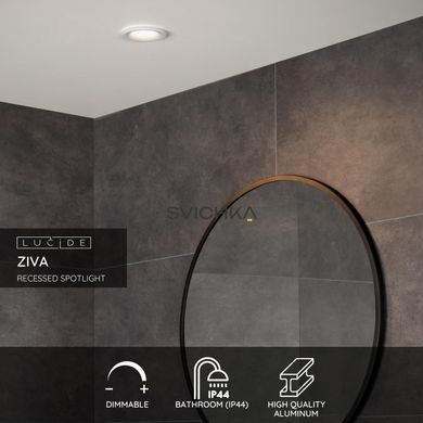 Встраиваемый светильник для ванной Lucide ZIVA &Oslash; 8,5 cm 1xGU10 IP44 White