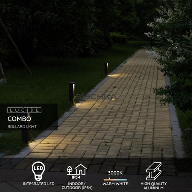 Уличный столбик Lucide COMBO &Oslash; 9 cm LED 1x9W 3000K IP54 Black