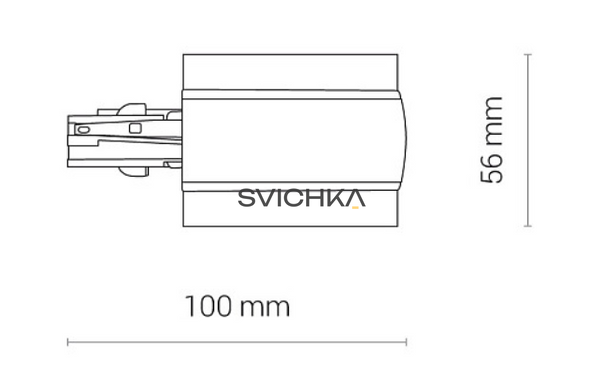 Ввід живлення для 3-х фазної трекової системи Nowodvorski 8690 CTLS Recessed Power End Cap Right, Black