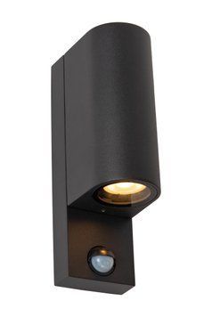 Настінний точковий світильник Lucide ZARO IR Indoor/Outdoor 2xGU10 IP65 Motion & Day/Night Sensor Black, BLACK, Чорний, Чорний
