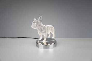 Настільна лампа Reality R52651106 Bulldog, Хром, Прозорий