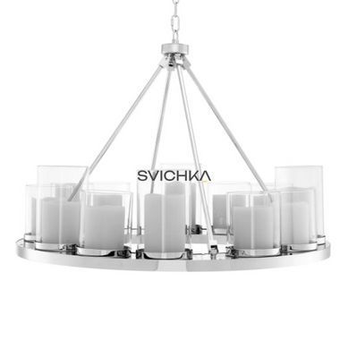 Підвісний світильник Eichholtz Chandelier Summit 111305, Сталевий, Сталевий, Прозорий