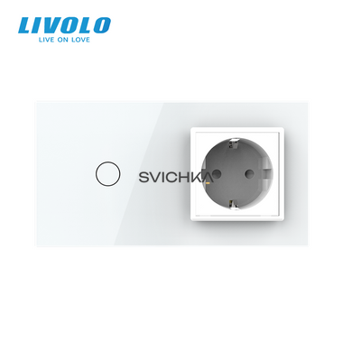 Сенсорный выключатель 1 сенсор 1 розетка Livolo