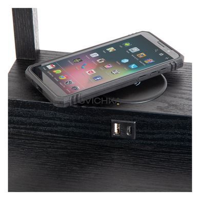 Торшер Lucide MENNO 1xE27 With wireless charger Black, BLACK, Чорний, Кремовий, Кремовий