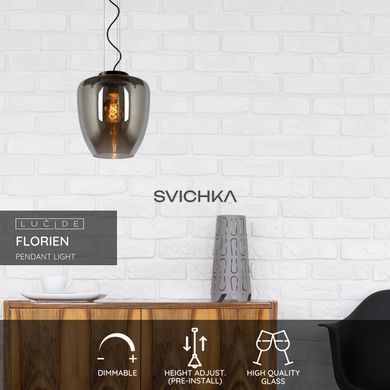 Подвесной светильник Lucide FLORIEN &Oslash; 28 cm 1xE27 Smoke Grey