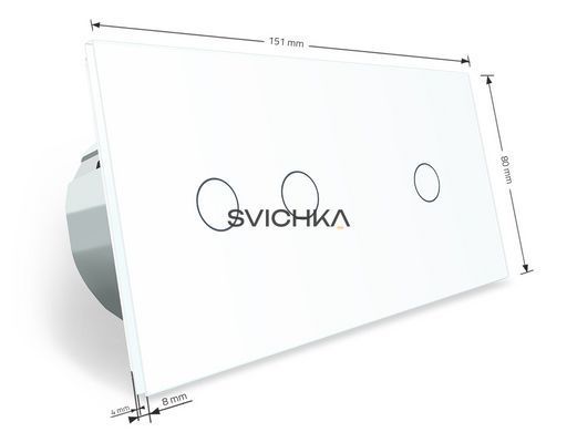 Умный сенсорный проходной/перекрестный выключатель 3 сенсора Livolo