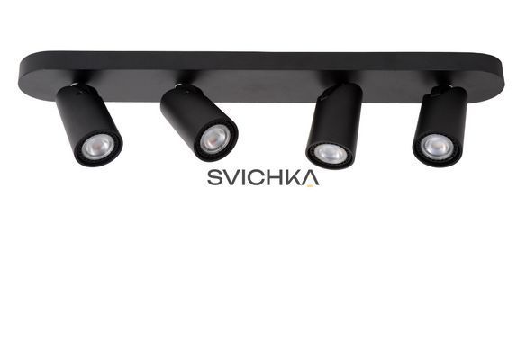 Потолочный точечный светильник Lucide XYRUS LED Dim to warm GU10 4x5W 2200K/3000K Black