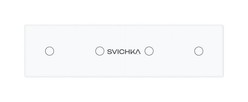 Розумний сенсорний ZigBee вимикач 4 сенсора (1-1-1-1) Livolo білий скло (VL-C704Z-11)