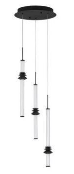 Підвісний світильник Nova luce STALACTITE 3, Black/Clear