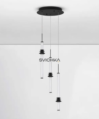 Підвісний світильник Nova luce STALACTITE 3, Black/Clear