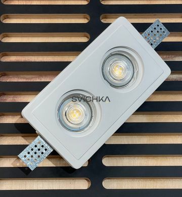 Врізний гіпсовий світильник Promin DOUBLE S, White, Білий, Білий, Білий