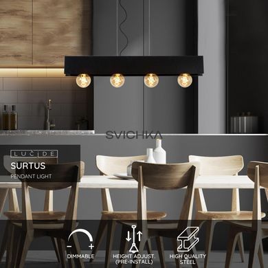 Подвесной светильник Lucide SURTUS 4xE27 Black