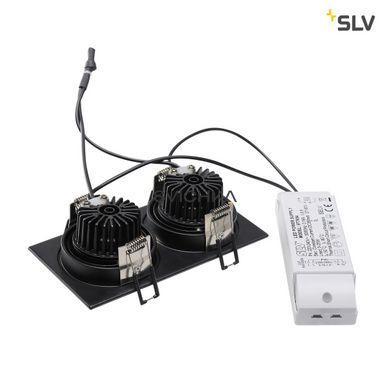 Світильник SLV NEW TRIA LED 2 SQUARE SET 113890, Чорний, Чорний, Чорний, Чорний