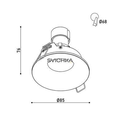 Светильник точечный врезной KLOODI KD-SENA R85 IP65 BK
