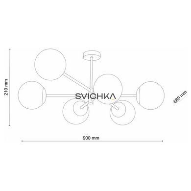 Стельовий світильник TK Lighting Sarius 6 Black